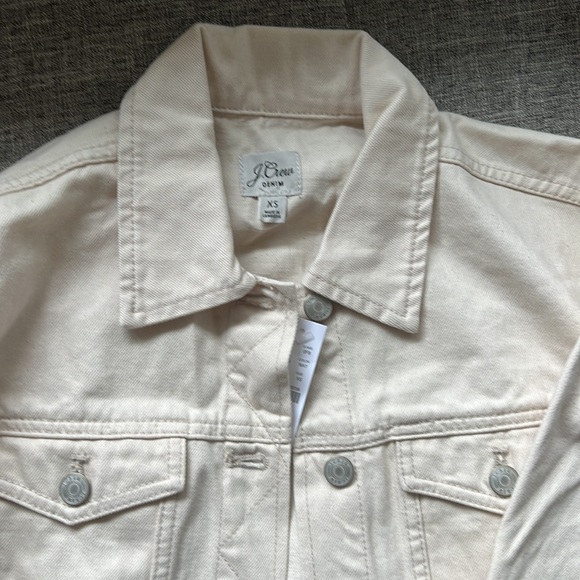 J. Crew Jackets & Coats Nwt Jcrew Ecru Denim Jacket Poshmark